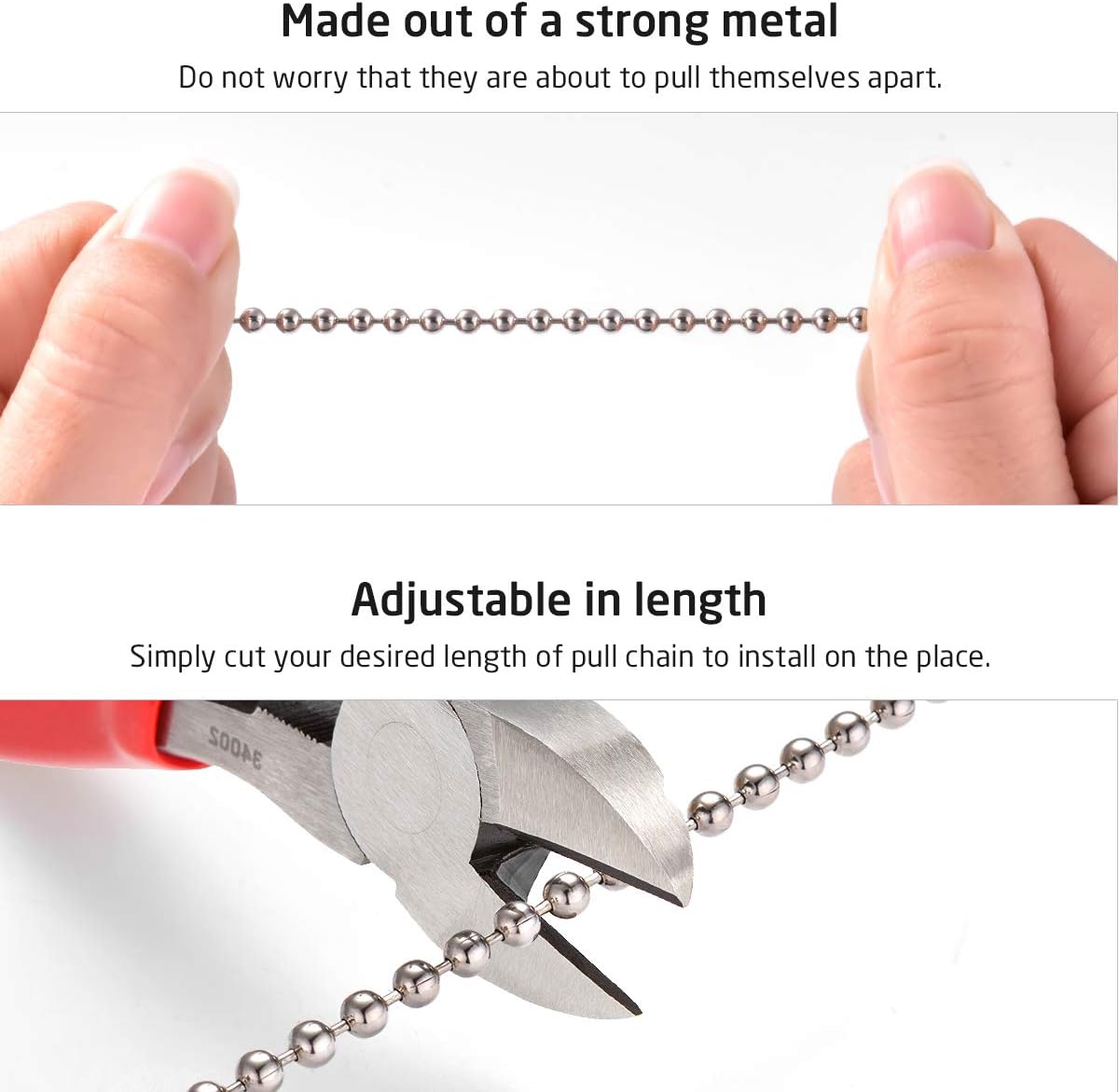 Fan Pull Chain with 35.4 inches Extension, Kinghouse 2 pcs 13.6 inches Copper Beaded Ball Fan Pull Chain Set including Beaded and Pull Loop Connectors, Christmas Holiday Gift Set: Kitchen & Dining