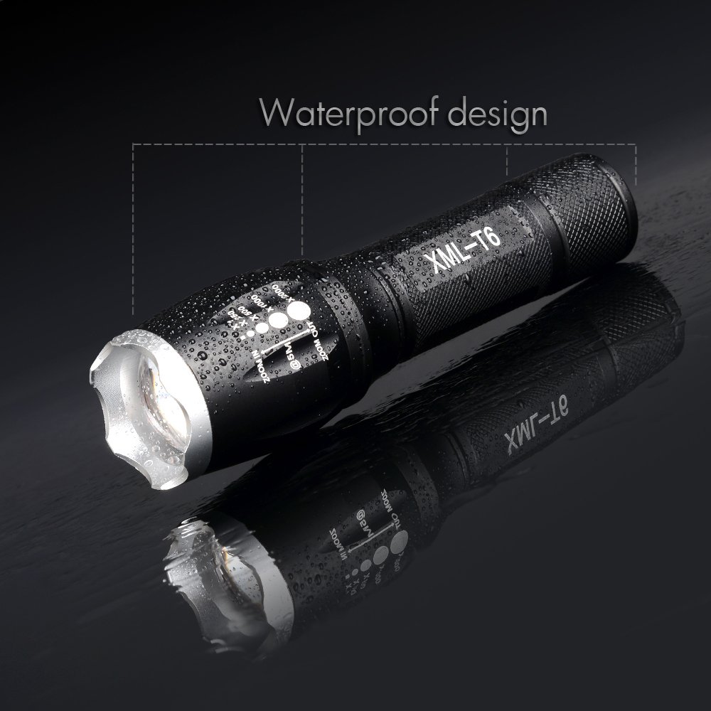 LED Flashlight,Xnucol Ultra Bright Multifunction Focus Adjustable Flashlight For Outdoor Sport Explore Home Lighting Car Emergency Escape Window Breaker and Survival Torch (Silver)