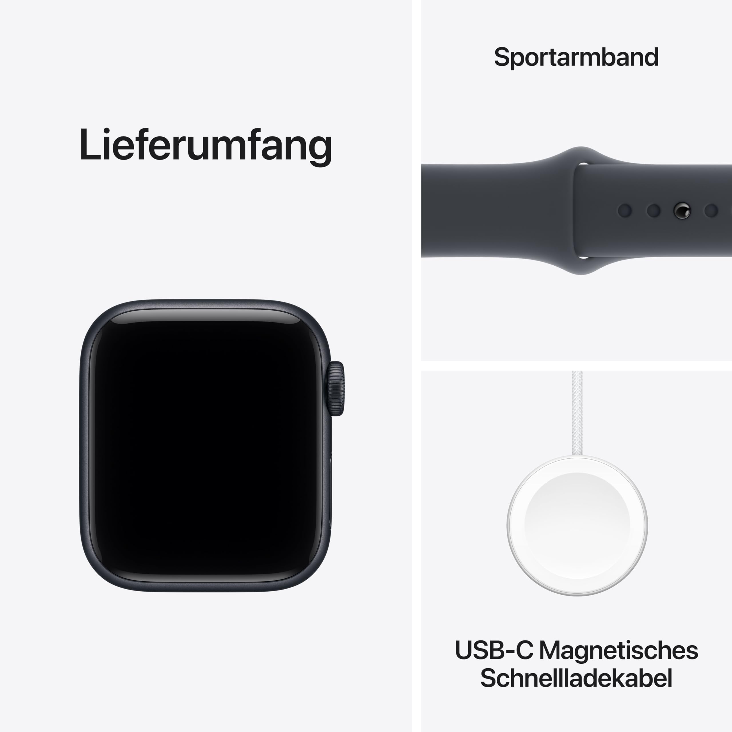 Apple Watch SE 3 GPS 40 mm Smartwatch mit Aluminiumgehäuse in Mitternacht und Sportarmband in Mitternacht (M/L). Fitness‑ und Schlaftracker, Herzfrequenzmesser, Always-On Display, Wasserschutz 6