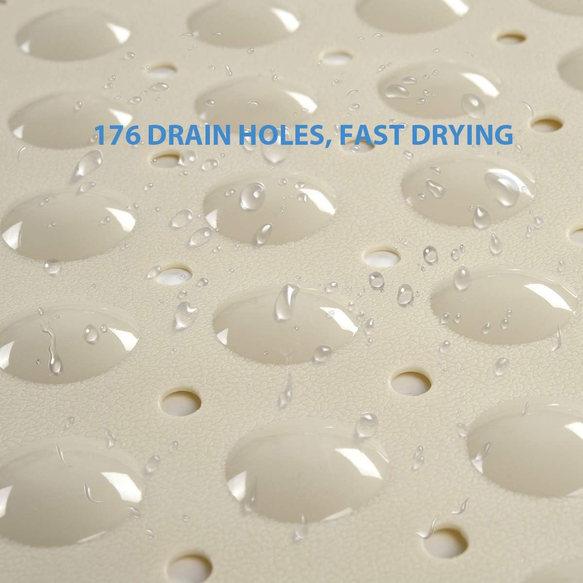 AmazerBath Bath Tub Mat, 39 x 16 Inches Non-Slip Shower Mats with Suction Cups and Drain Holes, Bathtub Mats Bathroom Mats Machine Washable, Beige: Home & Kitchen