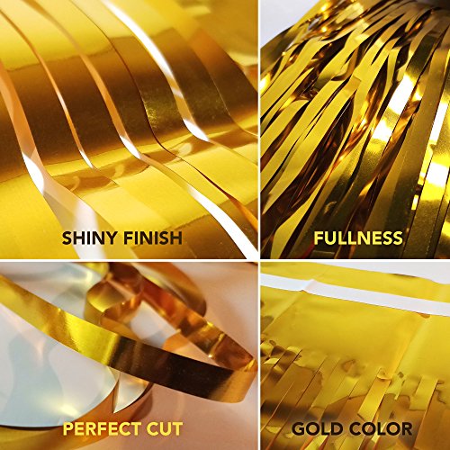 image for 24-7 Party Foil Fringe Curtain (SET OF 2) GOLD Metallic Photo Booth Ti