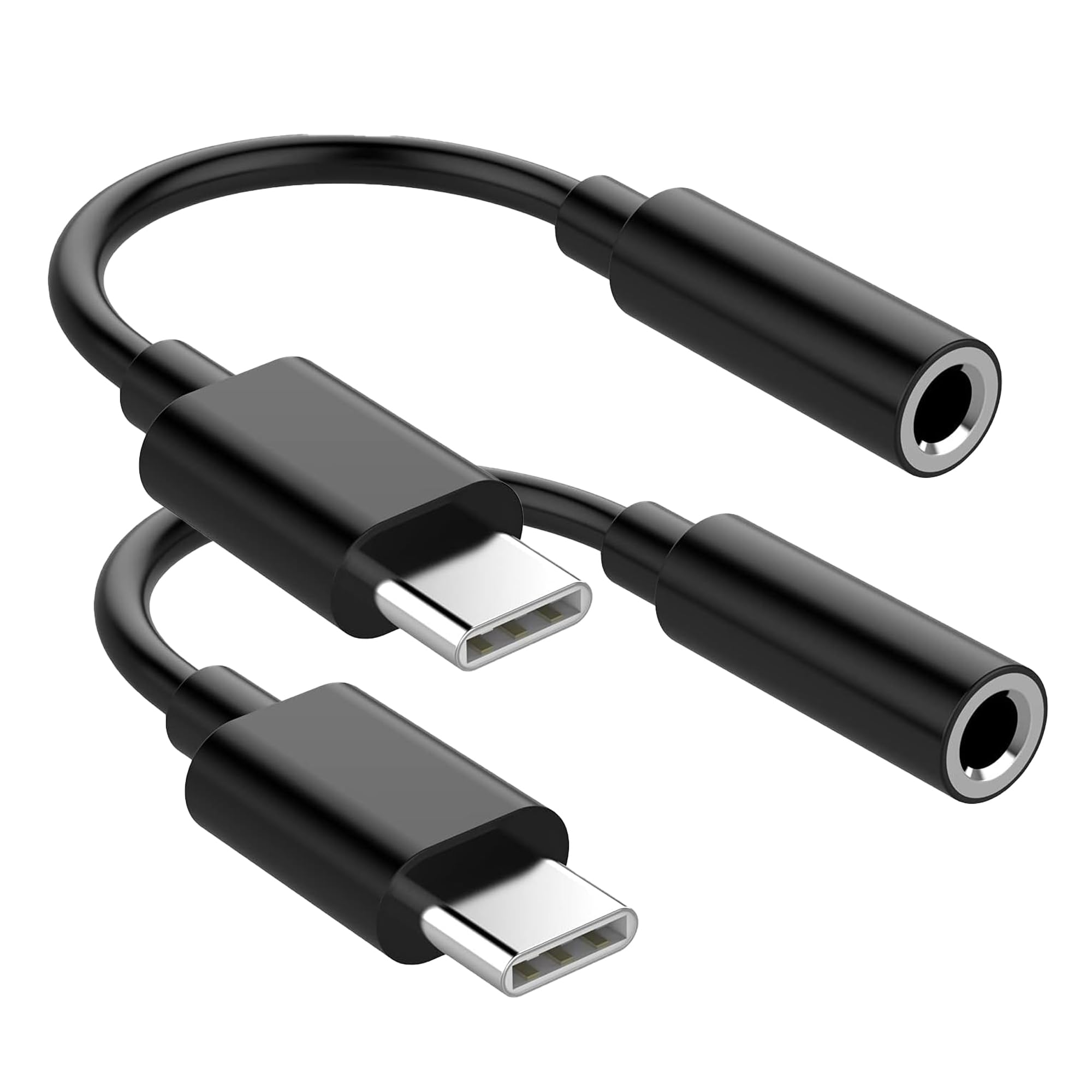 Photo 1 of MDZBG 2 Pack USB-C to 3.5 mm Headphone Jack Adapter, Aux Audio Dongle Cable Compatible with iPhone 15 Series and More Type-C Devices, Black