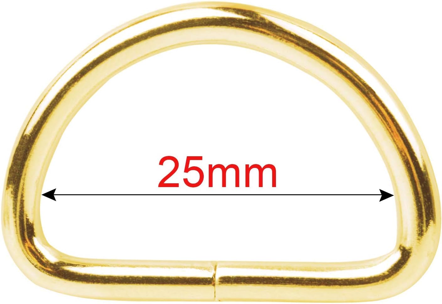 WedDecor 25mm Gold Non Welded Metal D Ring Fasteners Buckle for Adjustable Fastening Webbing Strap Arts and Crafts - Image 3