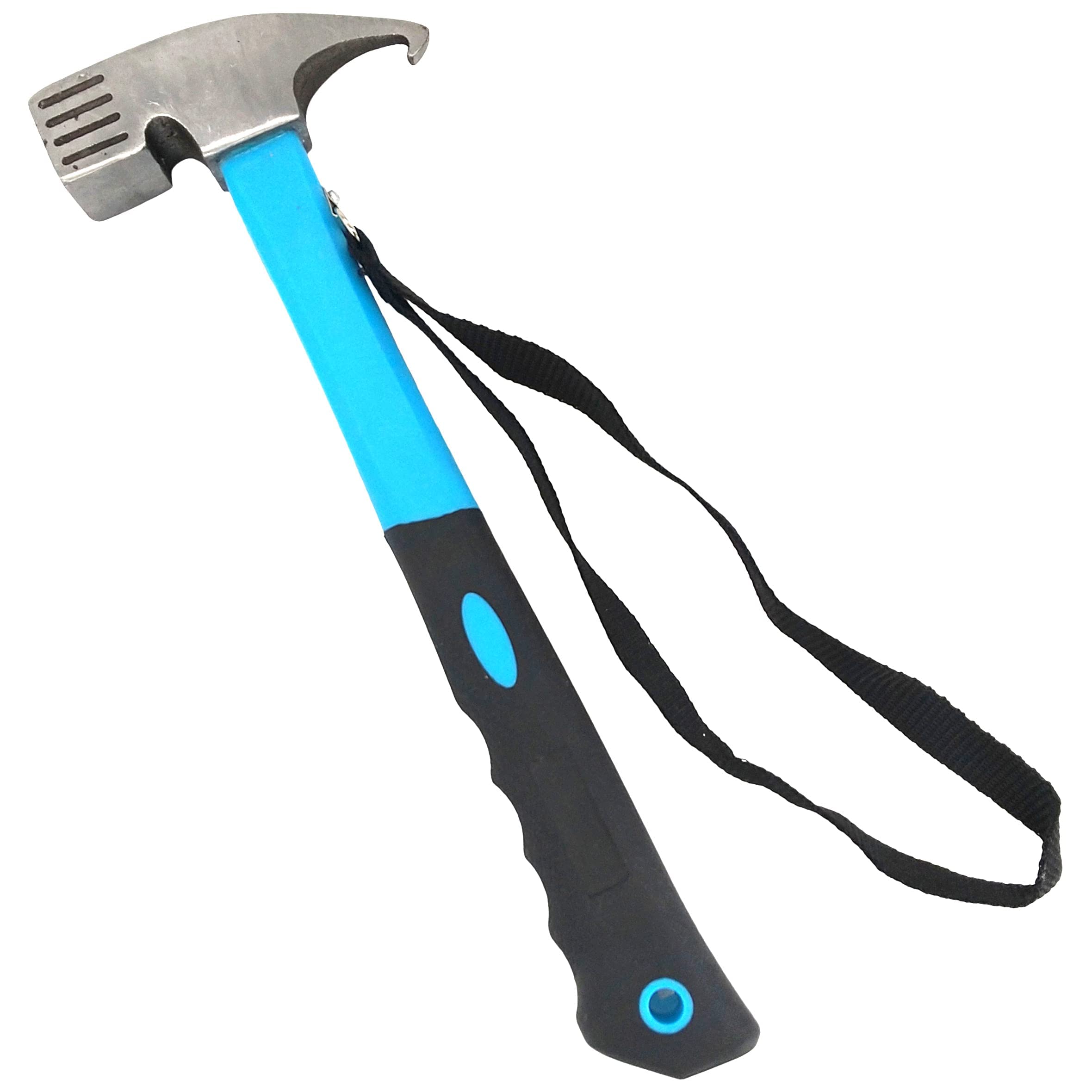 Eidoct Camping Hammer Tent Peg Puller, Outdoor Multifunction High Carbon Steel Hook Angle Design Tent Pegs Stake Nail Puller Remover Hammer with Tent Peg Remover for Outdoor Camping Picnic (Blue)