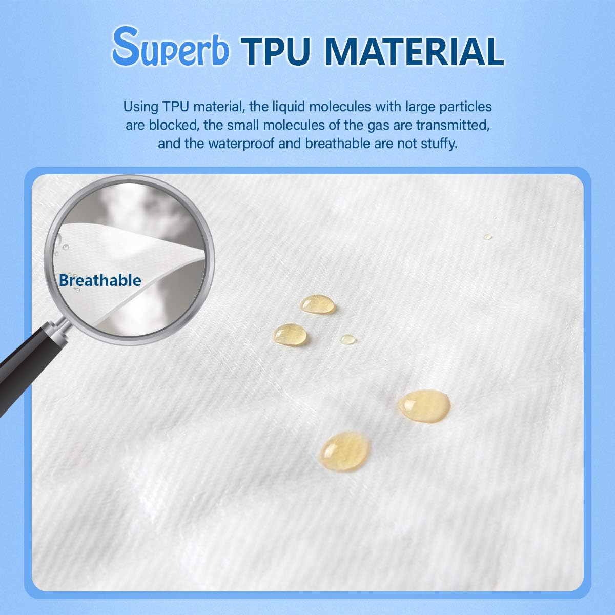 Ladysoft Queen Size Bamboo Mattress Protector 100% Waterproof Mattress Pad Cover,3D Air Fabric,Breathable Smooth Soft Cover,Vinyl Free: Home & Kitchen