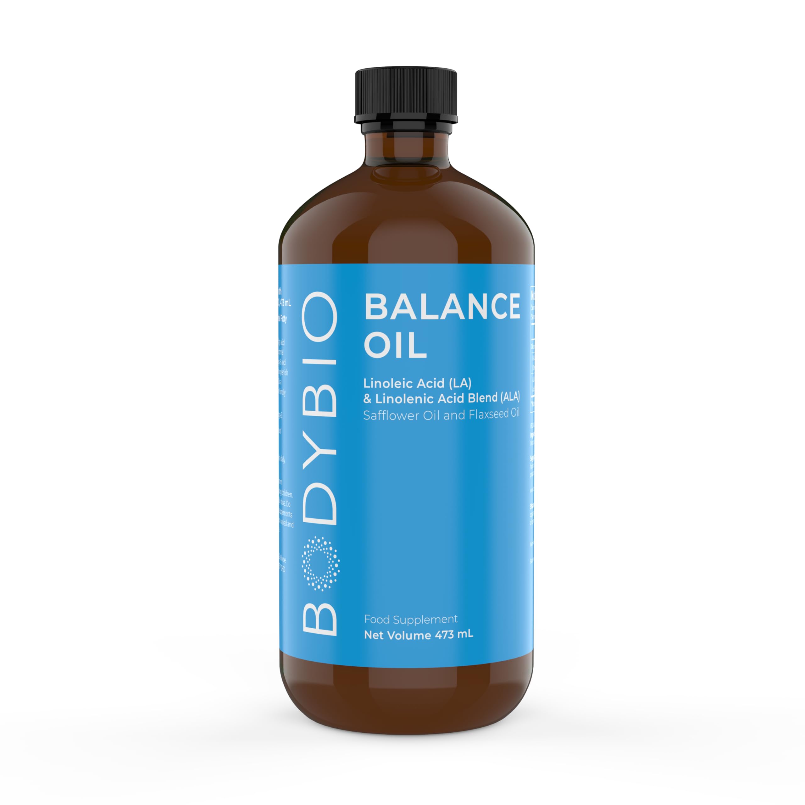 BodyBio Omega 3 + 6 | Essential Fatty Acids | Safflower and Flax Seed Oil Blend | Cold Pressed | LA & ALA Fatty Acid | Balance Oil 16 oz