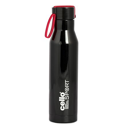 Cello Maestro Stainless Steel Bottle, 550ml, Black