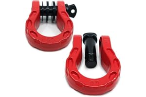 GA GEARAMERICA GearAmerica Mega D-Ring Shackles - 68,000 lbs Towing Capacity - Stronger Than 3/4" D-Ring - Tow Shackle, 7/8" Pin & Washers - Secure Off-Road Recovery Connection