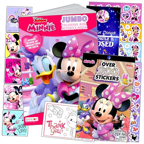 Bendon Minnie Mouse Coloring Book Stickers Set with Coloring Book and Minnie Stickers, Reward Sticker Set, and More