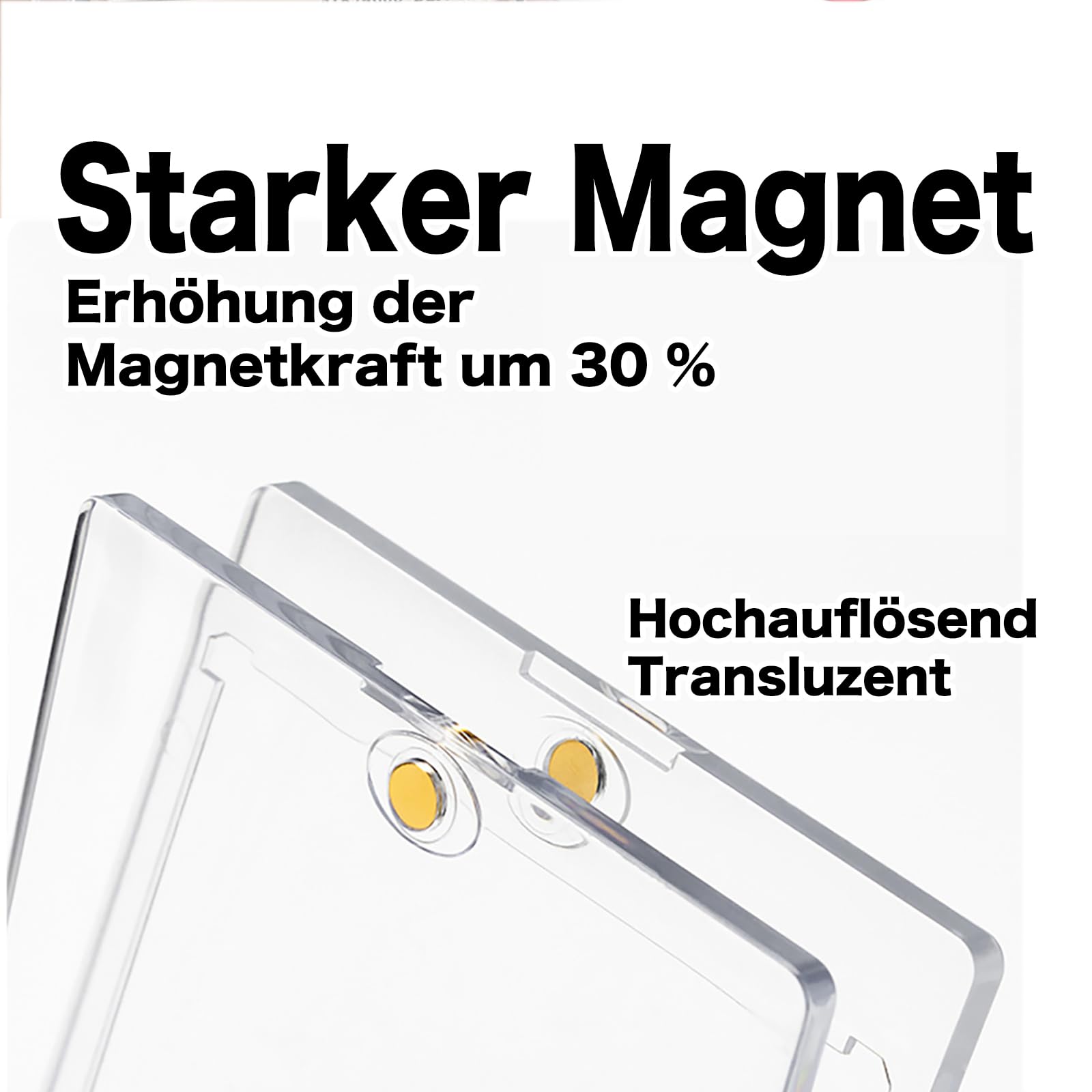 jcmkmx Magnetic Card Holder für Trading Cards,35PT Magnetischer Kartenhalter UV-Schutz-Transparent KartenRahmen Kartenhüllen Schutzhüllen für MTG Karten, Standard-Karten (6×Magnetic Case,6×Ständer) 6