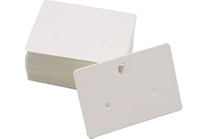 Sowaka 50 Pcs Earring Display Cards with 50 pcs Self Seal Bags 3 Holes Small Blank Paper Tags Cardboard for Ear Stud Jewelry DIY Project Storage (White)