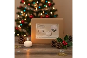 CW Studio 24 Pack 2 Inch White Unscented Floating Candles – Long 6 Hour Burn, Smokeless – Premium Paraffin Wax – Perfect for Weddings, Parties, Spa, Centerpieces, Special Occasions & Home Décor