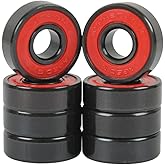 Amphetamine Skateboard Speed Bearings - Set of 8 - Choose From Ceramic, Stainless Steel, Abec 5, 7 - Fits all Skateboard Wheels - Pre-Lubricated