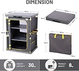 TIMBER RIDGE Compact Folding Kitchen Cabinet Camping Garden Storage 3 Shelves view 3