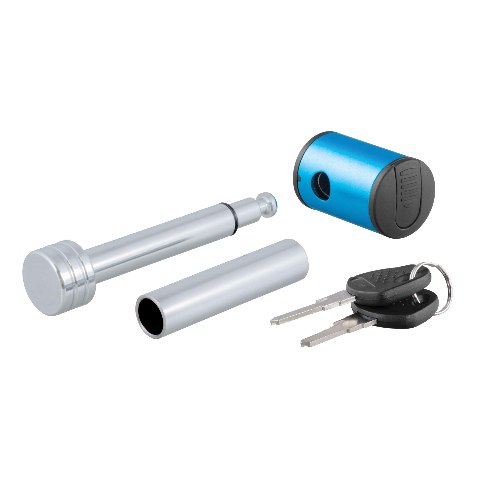 Photo 1 of CURT 23506 Right-Angle Trailer Hitch Lock, 1/2-Inch Pin Diameter, 5/8-Inch Adapter, Fits 1-1/4 or 2-Inch Receiver