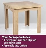 Hallowood Furniture Newquay Oak Extending Flip Top Table 80-160 cm view 7