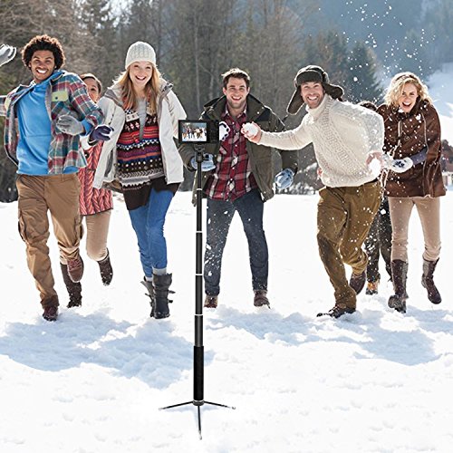 HSU-Handheld-Monopod-Extension-Pole-With-Phone-Clip-HolderTripod-Stand-Waterproof-Selfie-Stick-for-GoPro-Hero-65-BlackSession-Digital-Cameras-and-Cell-Phone-Extendable-At-44