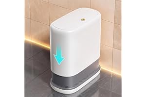 funest Bathroom Trash Cans, Garbage Can with Press Type Lid,10L Dogproof Slim Plastic Narrow Trash Bin