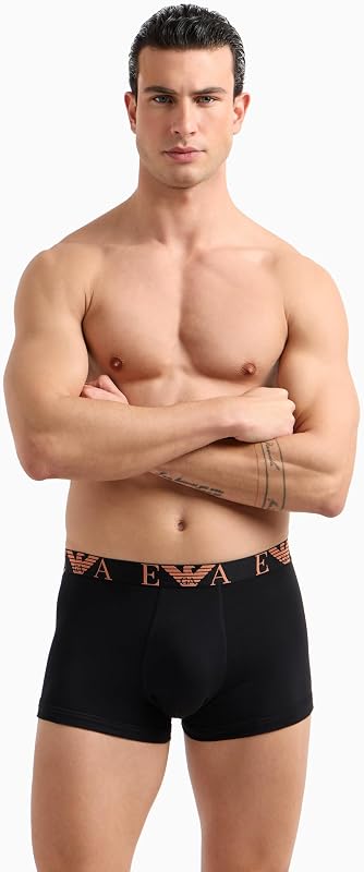 Herren 3-Pack Trunk Badehose, Black/Black/Black, M EU