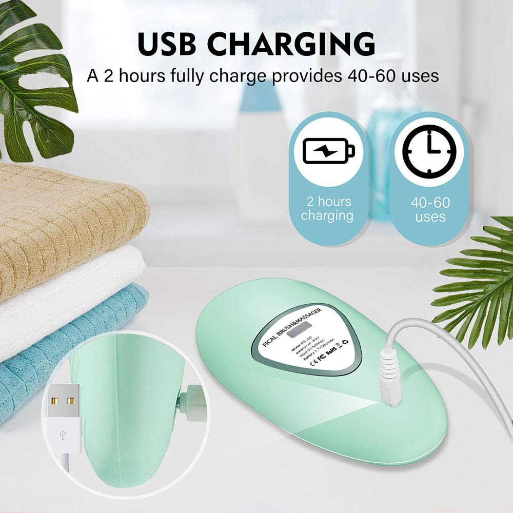 TOPNaturePlus Facial Cleansing Brush, Waterproof Face Brush, Face Portable Scrubber Massager for Blackhead Removing, Skin Care, and Deep Cleaning: Beauty