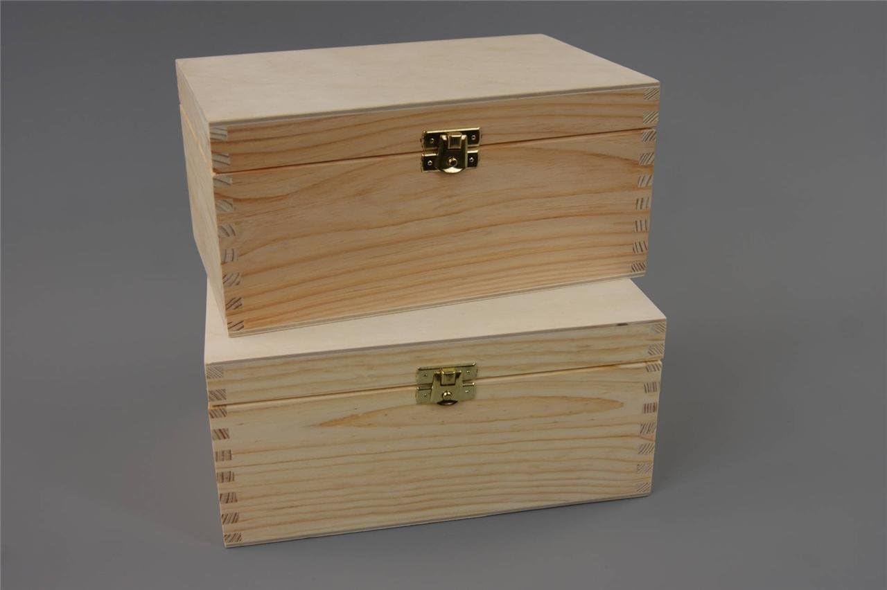 MADERA LISA / CAJA DE MADERA CON BISAGRA JOYERO RECUERDO MEMORIA (P22): Amazon.es: Hogar