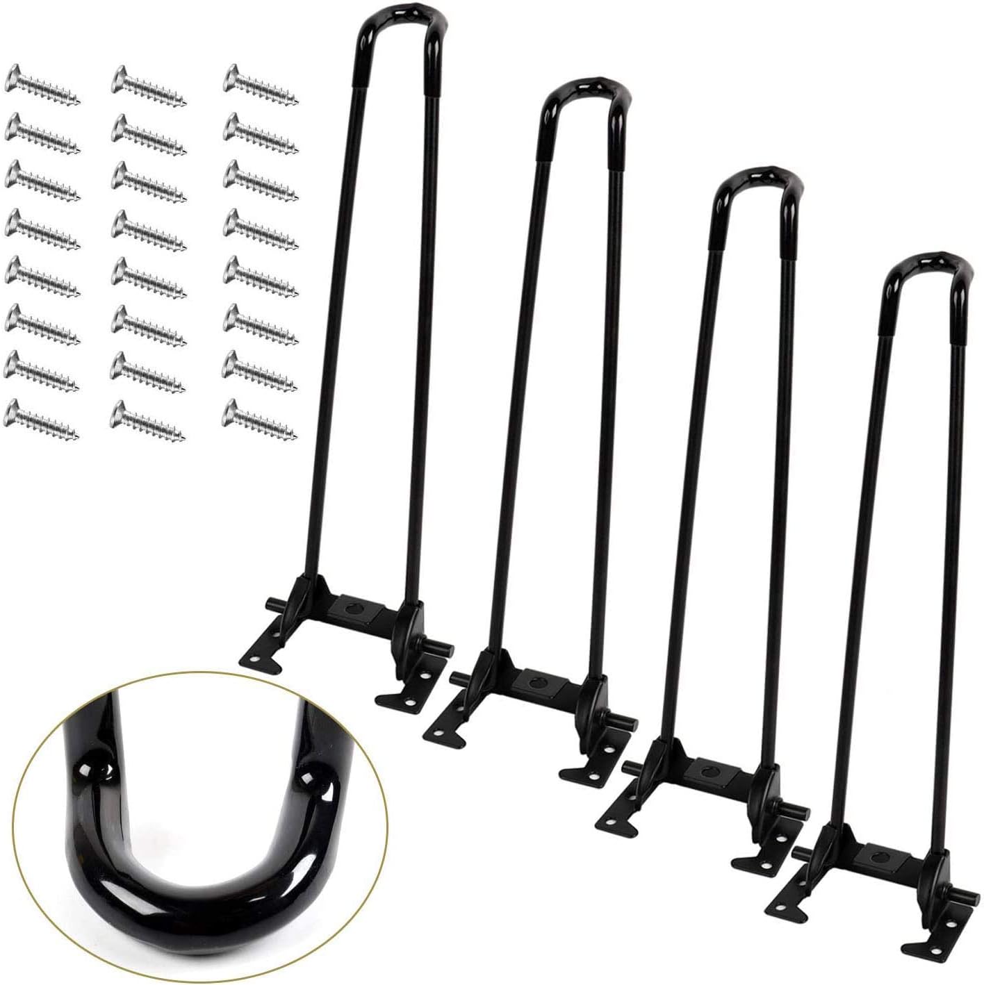 patas negras resistentes para muebles de bricolaje 4 patas de mesa