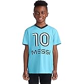 Messi Boys Lifestyle Short Sleeve Top, Loose-fit V-Neck Shirt with Logo, Comfortable