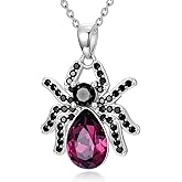 Dorunmo Christmas/Halloween Necklace 925 Sterling Silver Spider Pendant Christmas Tree Necklace Jewelry Gifts for Women Friend