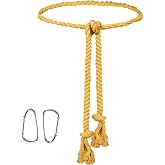 cnomg Rope Belt for Women 98 Inch Adjustable Cotton Long Waist Rope Belts Womens Braided RopeBelt Costume Belt for Dress Robe