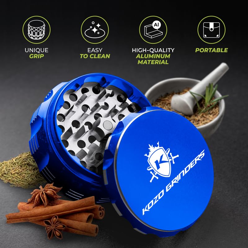 2.5 Inch Grinder Mills, Aluminum (Blue)