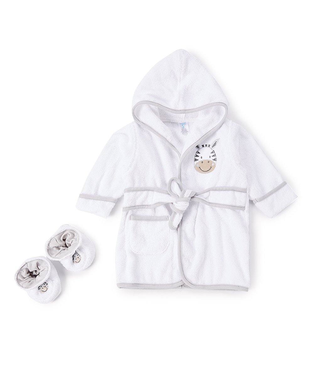 Spasilk 100% Cotton Hooded Terry Bathrobe with Booties—Baby Girl Gifts—Baby Boy Gifts—0-9 Months—Shower Gift, Pink Butterfly: Baby