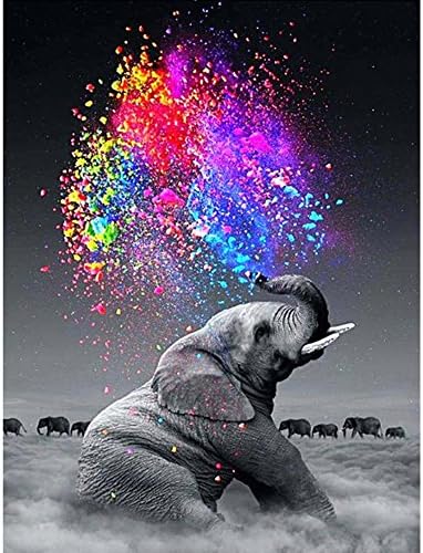 LHZG DIY Diamond Animal Drawing with Elephant Diamond Painting (2030(cm)) (2030(cm))