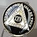 Bright Star Press 25 Year Classic Black AA Alcoholics Anonymous Medallion Chip Tri Plate Gold & Nickel Plated Serenity Prayer