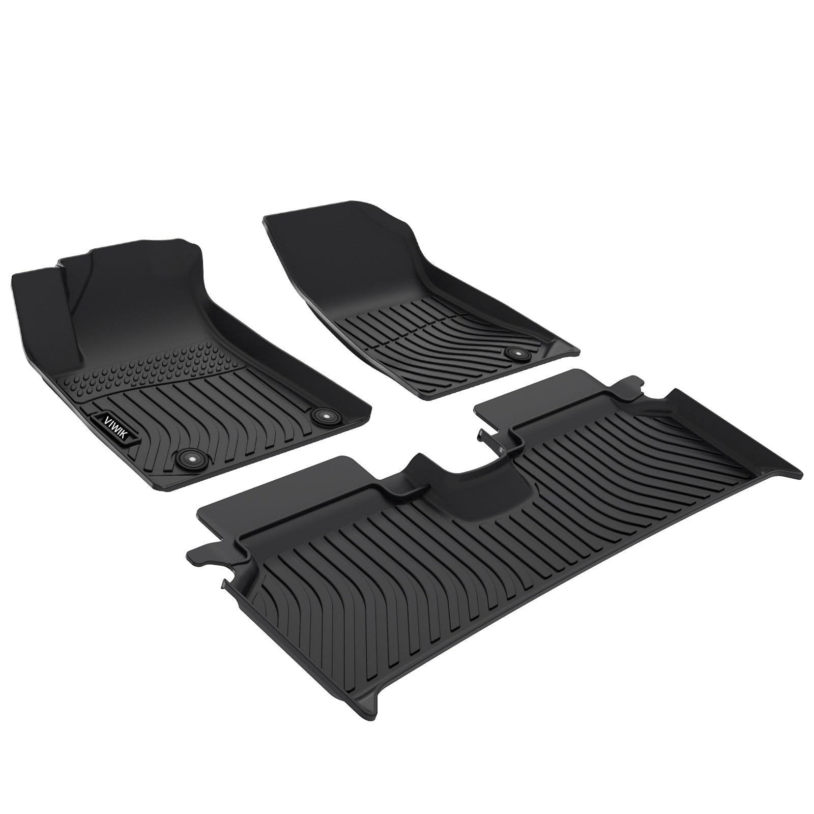 VIWIK Floor Mats for Kia NIRO EV 2023 2024, TPE Rubber All Weather Car Mats Front & Rear, Automotive Floor Liners for NIRO EV 2023 2024 Black Non-Slip Image