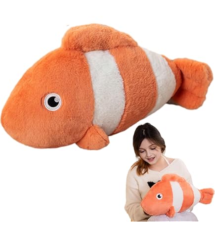 Peluche Poisson Clown EcoBuddiez 38 Cm - Fabriquée En Bouteilles Plastique Recyclées - Yeux Brodés Sécurisés - Cadeau Écolo Enfant Doux - 3