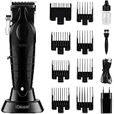 KEMEI Black Hair Clippers for Men, Adjustable Blade Cordless Clipper Professional Barber Clippers, USB Rechargeable Wireless Haircut Clippers km-2296