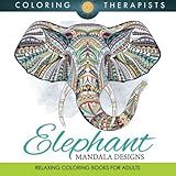 Elephant Mandala Designs: Relaxing Coloring Books For Adults by 