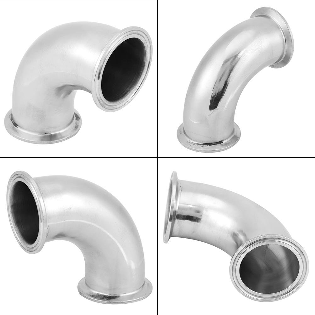 1.5″ OD 51MM Pipe Fitting, Sanitary Ferrule Elbow 90 Degree Tri Clamp