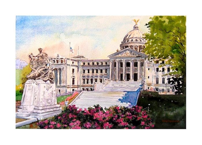 Amazon.com: Wall Print-Mississippi State Capitol: Handmade