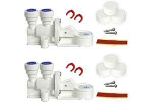 FILTRATION WAREHOUSE Automatic Water Shut Off Valve Leak Detector, Leak Stop Valve, Water Protection for Reverse Osmosis or Under Sink Water Filter System - Auto Shut Off Device to Prevent Leaks (2-Pack)