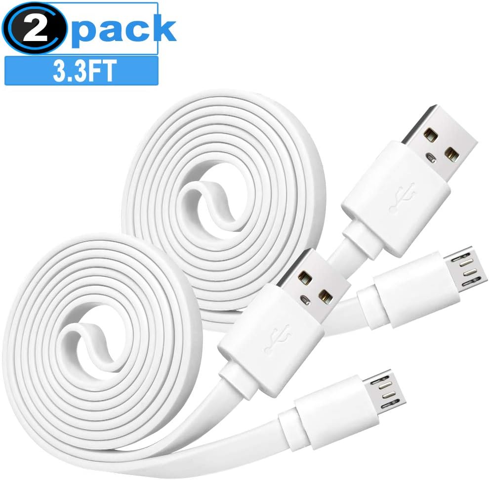 2 Pack 3.3ft Power Extension Cable for Wyze Cam Pan,WyzeCam,Kasa Cam,YI Dome Home,Furbo Dog,Nest Cam,Oculus Go,Blink,Cloud Camera,KasaCam NestCam Indoor,Netvue,SCOVEE Micro USB Charging Charger Cord