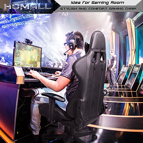 image for Homall Gaming Office Chair Carbon Fiber Style Design Pu Leather Bucket