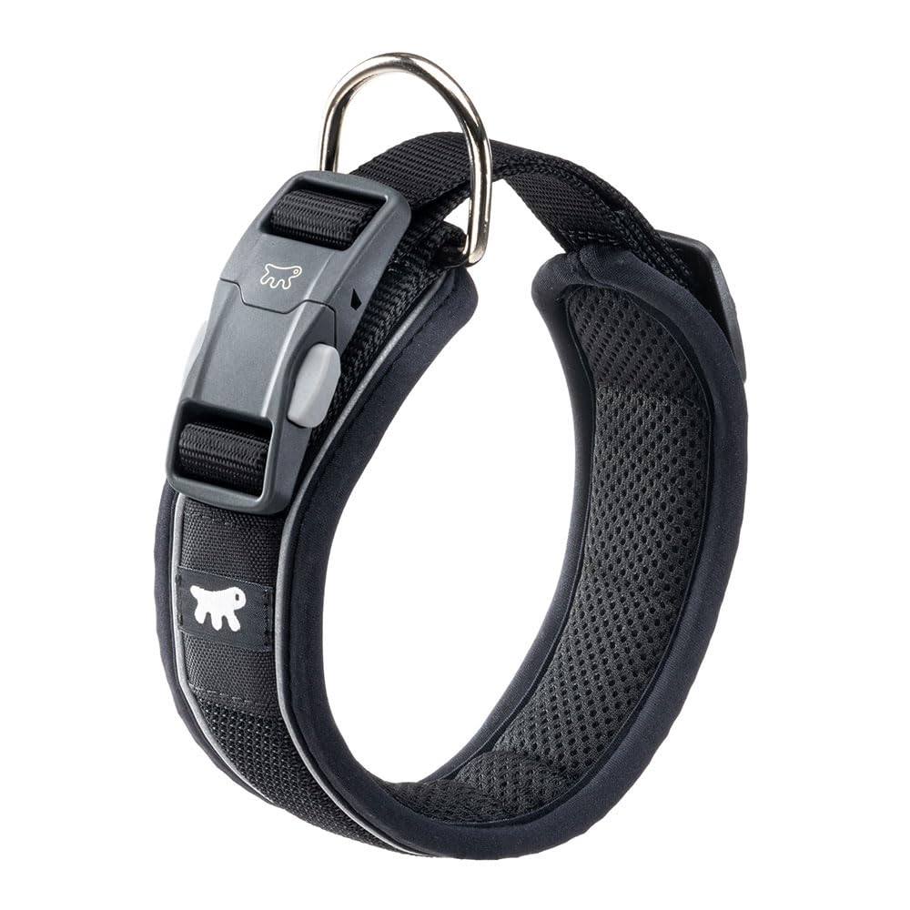 Ferplast Dog Collar GENIUS C25/55, Reflective, Breathable, Adjustable, Quick Release Magnetic Closure, Collar for Large Size Dogs, Soft Padding, Black โ image 1