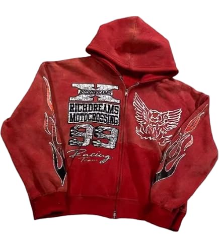 OANTGM Y2k Zip Up Hoodie Fur Jackets Emo Grunge Crop Winter Coats