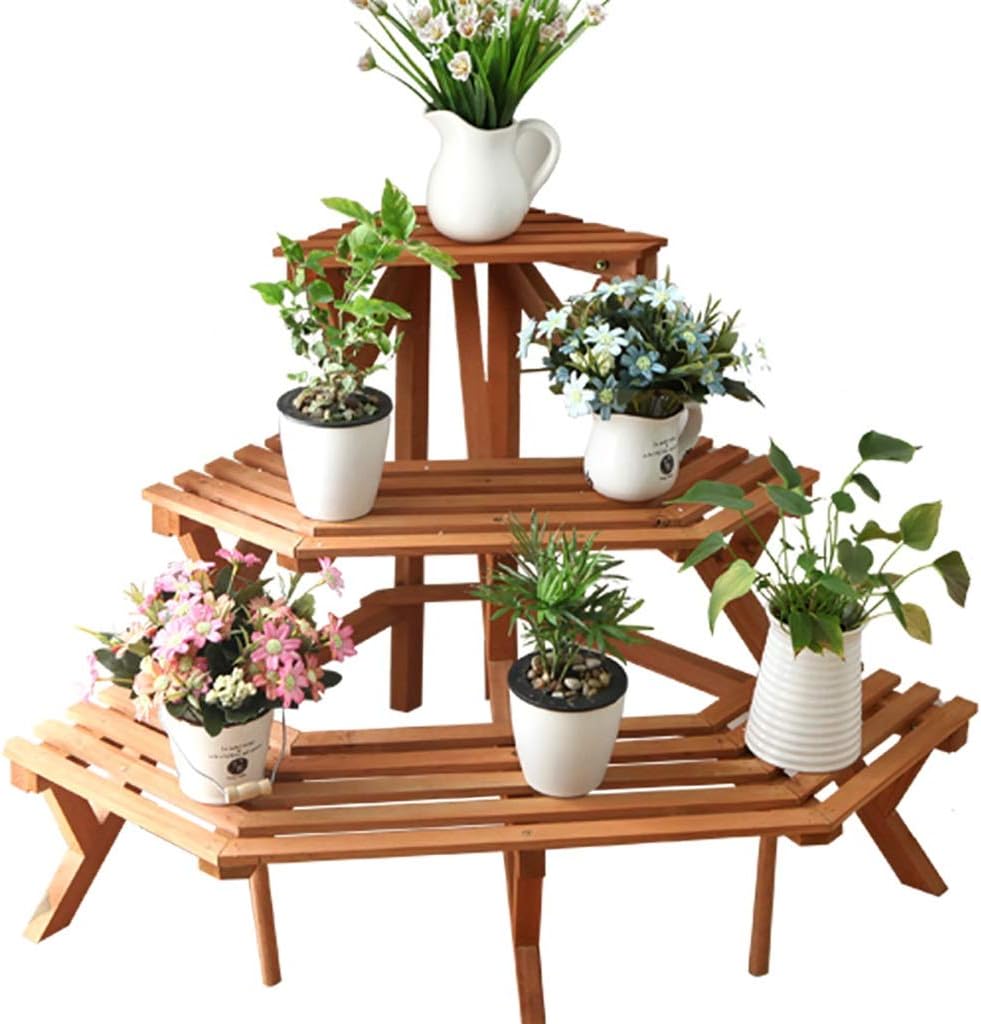 Flower Shelf Triangle Flower Pot Frame Living Room Balcony Solid Wood