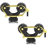 2-Pack Anti-Slip Kayak Track Paddle Holders for 0.8-1.3 Inch Shafts | Plastic and rubber holders include two replacement bungee cords, buckles and T-bolt mounts.