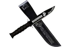 MILITARY GIFT SHOP Miniature USMC Fighting Knife Letter Opener - Functional Marine Corps Desk Accessory - Marine Corps Gifts - Disabled Vet Owned Business - Mini KaBar Knife