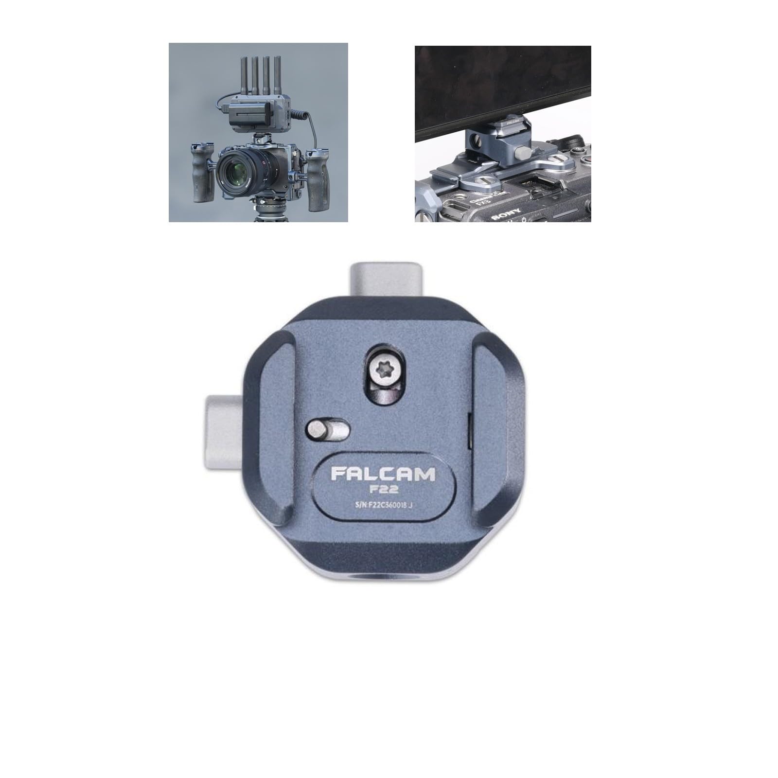 EACHSHOT FALCAM F22 Dual Head Base No Need to Screw, Suitable for Video Transmitter and Monitor, etc.