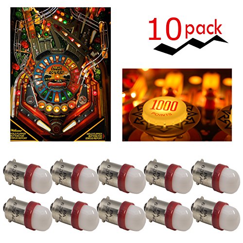PA 10PCS #44#47#1893#756#1847 T11 ba9s 2 SMD 2835 LED 6.3V DC Wedge Pinball Gaming Machine Light Bulb Red - Thumbnail 6