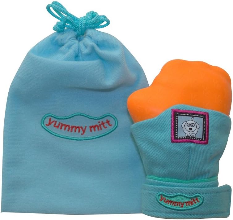 Yummy Mitt (Glow in the Dark) Teething Mitten (Blue & Orange)